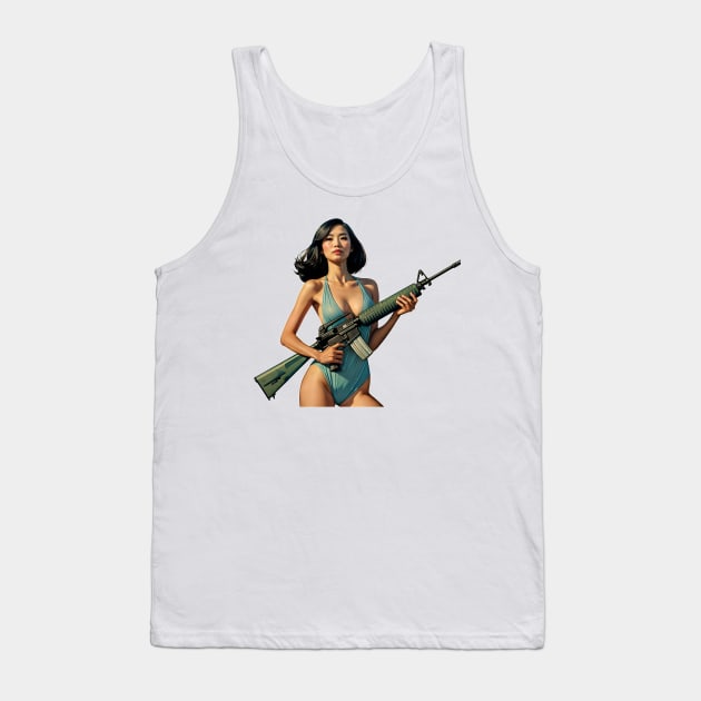 Pinup Girl Tank Top by Rawlifegraphic